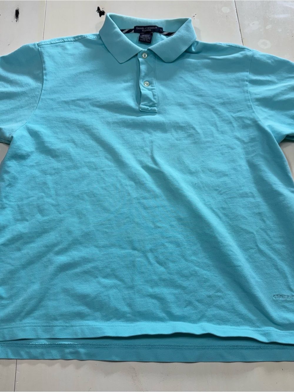 DANIEL CREMIEUX Classics Light Blue Piqué Polo Shirt (Size L)